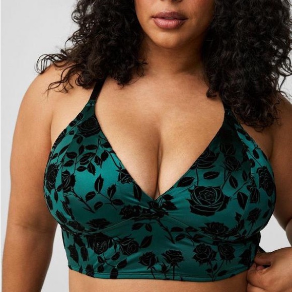 torrid Other - NWT Torrid Velour Embossed Lightly Lined Flocked Shine Bralette Size 6 6X